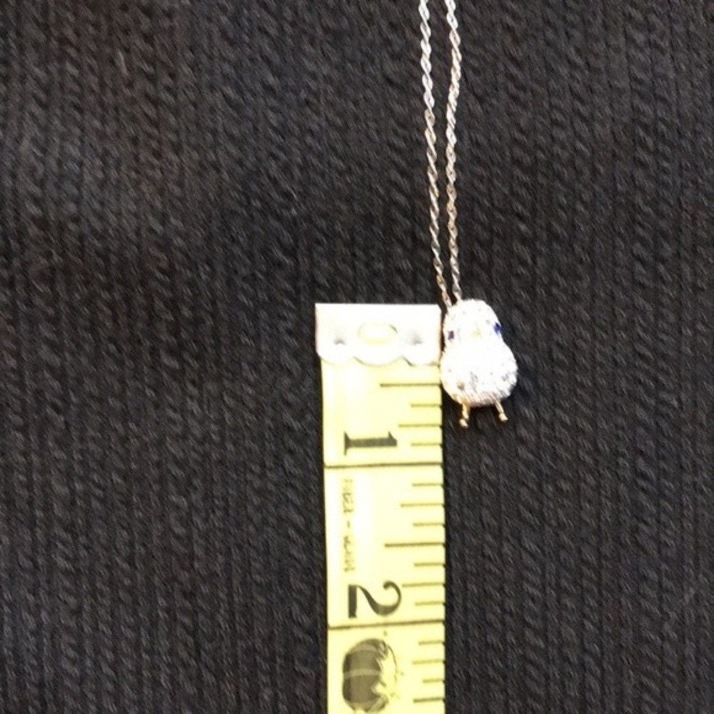 Blue and White Sapphire Chick Necklace with 925 Sterling - Picture 3 of 5
